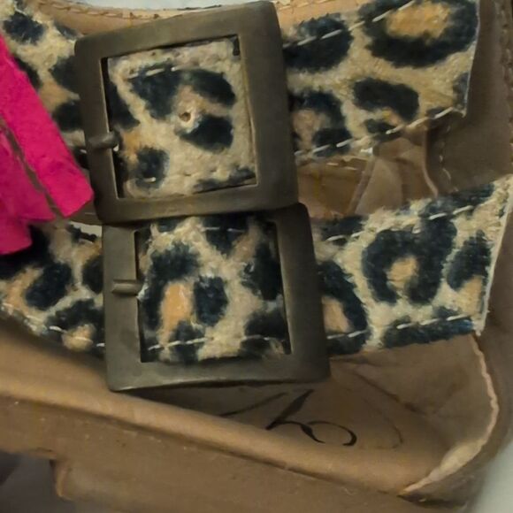 Vittorio D' Firenze Pink and Purple Cheetah Print Sandals with Fringe Women's 6 - Picture 9 of 9